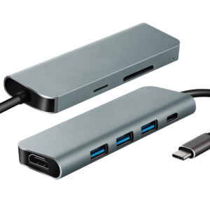 ADAPTOR – USB C HUB 7-IN-1 (HDMI X 1-USB3 X 3-DP X 1-SD X 1-TF X 1)
