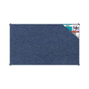 BULLETIN BOARD RIBBED ALUM FRAME 1500*900MM DENIM