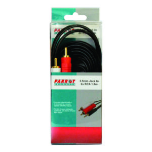 CABLE – AUDIO 3.5MM JACK – TWO MALE RCA 1.8M