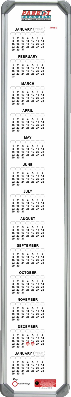 CALENDAR PARROT 1200*200mm
