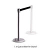 RETRACTABLE QUEUE BARRIER CHROME WITH BLACK BELT 910X320MM#